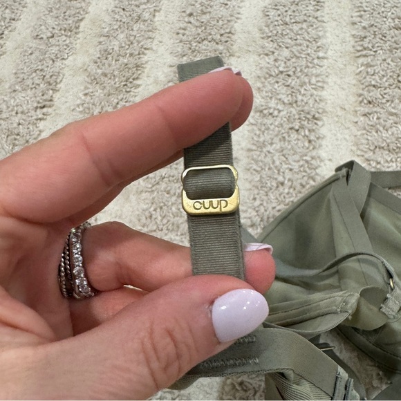 CUUP Balconette mesh bra olive green sage sheer adjustable underwire - Picture 5 of 5